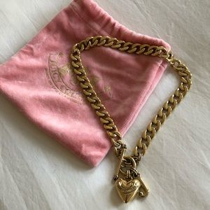 Juicy Couture Gold Banner Heart Starter Necklace